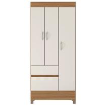 Guarda Roupa Solteiro 03 Portas Wind Amendoa Off White Demobile