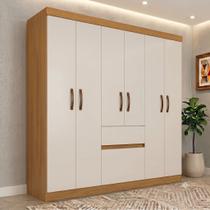 Guarda Roupa Solteiro 06 Portas 02 Gavetas Cinamomo/Off White Alexandre
