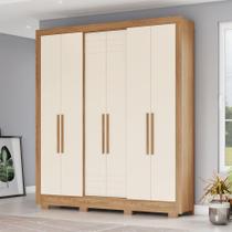 Guarda Roupa Solteiro 06 Portas 03 Gavetas B366 Briz Nature Com Off White