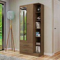 Guarda Roupa Solteiro 1 Espelho 2 Portas 2 Gavetas e Prateleiras Moju