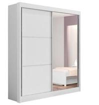 Guarda Roupa Solteiro 1 Porta Espelhada Branco Atenas - D'doro