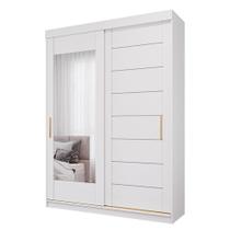 Guarda Roupa Solteiro 100% Mdf 2 Portas 3 Gavetas Liz Panan Móveis Branco