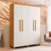 Guarda Roupa Solteiro 100% MDF 4 Portas Cinamomo Off White