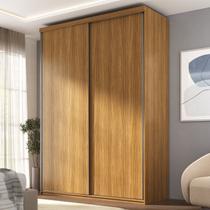 Guarda Roupa Solteiro 100% MDF BP 2 Portas 2 Gavetas Liege Marrom/Nogueira Guarda Roupa Solteiro 100% MDF BP 2 Portas 2 Gavetas Liege Marrom/Nogueira