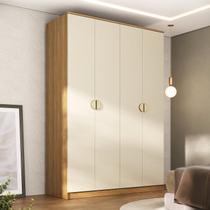 Guarda Roupa Solteiro 100% MDF BP 4 Portas 2 Gavetas Asti Marrom/Nogueira/Off White Guarda Roupa Solteiro 100% MDF BP 4 Portas 2 Gavetas Asti Marrom/Nogueira/Off White