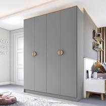 Guarda-Roupa Solteiro 100% Mdf Bp 4 Portas 2 Gavetas Asti