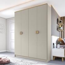 Guarda-Roupa Solteiro 100% Mdf Bp 4 Portas 2 Gavetas Asti