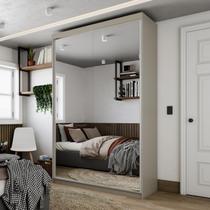 Guarda-roupa Solteiro 100% Mdf Bp com 2 Portas de Espelho Geneve