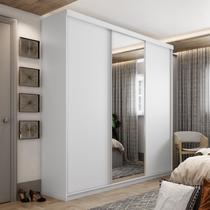 Guarda-roupa Solteiro 100% Mdf Bp com 3 Portas e 1 Espelho Geneve