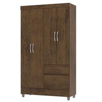 Guarda Roupa Solteiro 102cm Com 4 Portas Ideal Imbuia Rústico - Vila Rica Guarda Roupa Solteiro 102cm Com 4 Portas Ideal Imbuia Rústico - Vila Rica