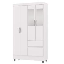 Guarda Roupa Solteiro 102cm Com Espelho Ideal Flex Branco - Vila Rica Guarda Roupa Solteiro 102cm Com Espelho Ideal Flex Branco - Vila Rica