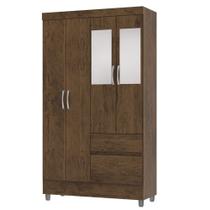 Guarda Roupa Solteiro 102cm Com Espelho Mayra Imbuia Rústico V02 - Mpozenato Guarda Roupa Solteiro 102cm Com Espelho Mayra Imbuia Rústico V02 - Mpozenato