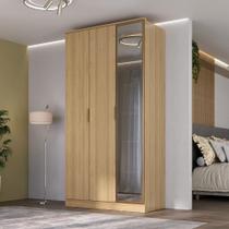 Guarda Roupa Solteiro 1,20m 3 Portas c/ Reflecta e LED Guarda Roupa Solteiro 1,20m 3 Portas c/ Reflecta e LED