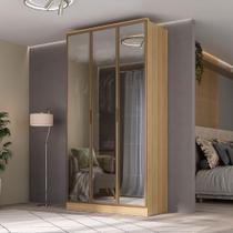 Guarda Roupa Solteiro 1,20m 3 Portas Reflecta e LED 100% MDF Guarda Roupa Solteiro 1,20m 3 Portas Reflecta e LED 100% MDF