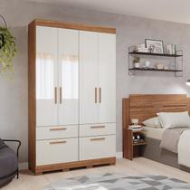 Guarda-Roupa Solteiro 128cm 5 Portas 3 Gavetas com Espelho 100% Mdf Coimbra Espresso Móveis