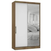 Guarda Roupa Solteiro 135cm 2 Portas e Espelho Delphi Avelã/Branco L01 - Mpozenato Guarda Roupa Solteiro 135cm 2 Portas e Espelho Delphi Avelã/Branco L01 - Mpozenato