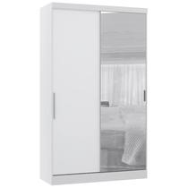 Guarda Roupa Solteiro 135cm 2 Portas e Espelho Delphi Branco L01 - Mpozenato Guarda Roupa Solteiro 135cm 2 Portas e Espelho Delphi Branco L01 - Mpozenato