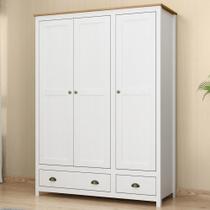 Guarda Roupa Solteiro 136cm 3 Portas Lázio Branco/Freijó F07 - Mpozenato