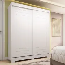 Guarda Roupa Solteiro 140cm 2 Portas de Correr 100% Mdf Cinerária Espresso Móveis