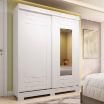 Guarda Roupa Solteiro 140cm 2 Portas de Correr com Espelho 100% Mdf Cinerária Espresso Móveis