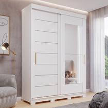 Guarda-Roupa Solteiro 160cm 2 Portas de Correr com Espelhos 100% Mdf Dubai Espresso Móveis