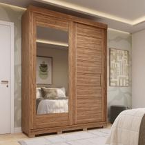 Guarda-Roupa Solteiro 160cm 2 Portas de Correr com Espelhos 100% Mdf Dubai Espresso Móveis