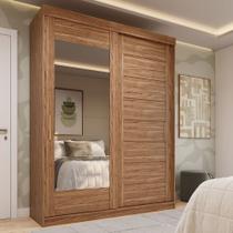 Guarda-Roupa Solteiro 160cm 2 Portas de Correr com Espelhos 100% Mdf Dubai Espresso Móveis