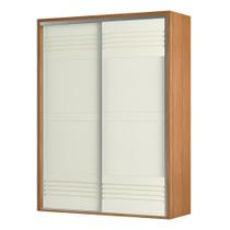 Guarda Roupa Solteiro 179cm 2 Portas de Correr 100% MDF TW601 Freijó/Off White - Dalla Costa Guarda Roupa Solteiro 179cm 2 Portas de Correr 100% MDF TW601 Freijó/Off White - Dalla Costa