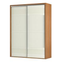 Guarda Roupa Solteiro 179cm 2 Portas de Correr 100% MDF TW601 Freijó/Off White - Dalla Costa