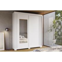 Guarda Roupa Solteiro 2 Portas (1 c/ Espelho) e 3 Gavetas Athena Branco - ACP