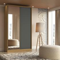 Guarda Roupa Solteiro 2 Portas 1 Espelho 138cm