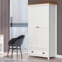Guarda Roupa Solteiro 2 Portas 1 Gaveta Topázio 9103BF Branco Freijó Finestra