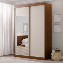 Guarda-Roupa Solteiro 2 Portas 1 Porta com Espelho Samambaia CabeCasa MadeiraMadeira Freijó/Off White Guarda-Roupa Solteiro 2 Portas 1 Porta com Espelho Samambaia CabeCasa MadeiraMadeira Freijó/Off White