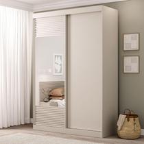 Guarda-Roupa Solteiro 2 Portas 1 Porta com Espelho Samambaia CabeCasa MadeiraMadeira Off White