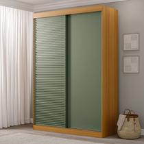 Guarda-Roupa Solteiro 2 Portas 1 Porta Ripada Samambaia CabeCasa MadeiraOriginals Marrom/Carvalho/Verde