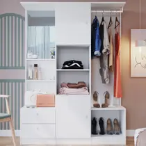 Guarda-Roupa Solteiro 2 Portas 2 Gavetas com Espelho Branco Gr1400 - Art In Móveis