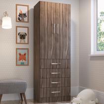 Guarda-Roupa Solteiro 2 Portas 4 Gavetas Carvalho 2034 - Percasa Guarda-Roupa Solteiro 2 Portas 4 Gavetas Carvalho 2034 - Percasa