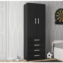 Guarda Roupa Solteiro 2 Portas 4 Gavetas CMS24 Evidência Móveis Guarda Roupa Solteiro 2 Portas 4 Gavetas CMS24 Evidência Móveis