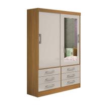 Guarda Roupa Solteiro 2 Portas 6 Gavetas 100% MDF Meridian Plus D'Doro