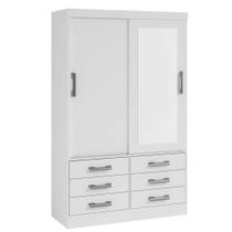 Guarda Roupa Solteiro 2 Portas 6 Gavetas 100% MDF Meridian Plus D'Doro