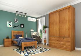 Guarda Roupa Solteiro 2 Portas 6 Gavetas - Chicago-Cinamomo - Tcil Móveis