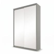 Guarda-Roupa Solteiro 2 Portas com Espelho 100% MDF Geneve Cinza/Urbi Guarda-Roupa Solteiro 2 Portas com Espelho 100% MDF Geneve Cinza/Urbi