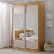 Guarda-Roupa Solteiro 2 Portas com Espelho Samambaia CabeCasa MadeiraMadeira Carvalho/Off White