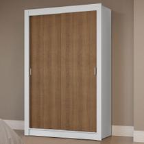 Guarda-Roupa Solteiro 2 Portas Correr Branco/Rustic