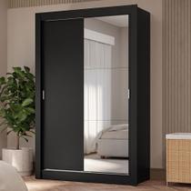 Guarda-roupa Solteiro 2 Portas Correr Espelho 4 Gavetas