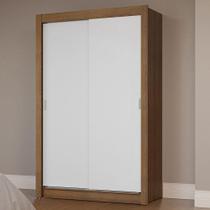 Guarda-Roupa Solteiro 2 Portas Correr Rustic/Branco Guarda-Roupa Solteiro 2 Portas Correr Rustic/Branco