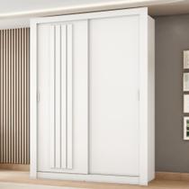 Guarda Roupa Solteiro 2 Portas Darvi Carraro Ripado Branco