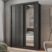 Guarda Roupa Solteiro 2 Portas Darvi Lux 2 Gavetas Carraro Ripado Preto Touch Guarda Roupa Solteiro 2 Portas Darvi Lux 2 Gavetas Carraro Ripado Preto Touch