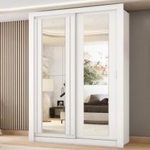 Guarda Roupa Solteiro 2 Portas Darvi Prime Carraro Ripado Branco