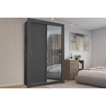 Guarda Roupa Solteiro 2 Portas de Correr (1 c/ Espelho) PH 1728 Grafite - Herval Guarda Roupa Solteiro 2 Portas de Correr (1 c/ Espelho) PH 1728 Grafite - Herval